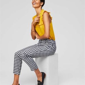 LOFT | 8 PETITE- Gingham Riviera Pants- Marisa Fit